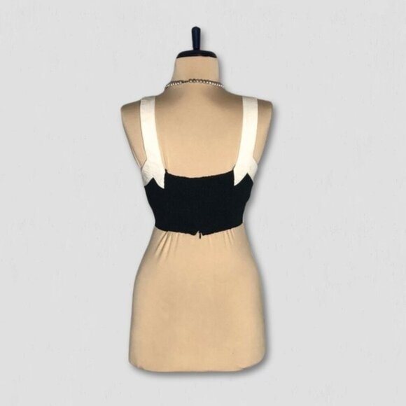 7 For All Mankind Colorblock Cropped Top XS - Picture 3 of 10